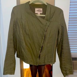 Army green zip up jacket size small.